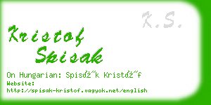 kristof spisak business card